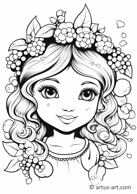Cherry Fairy Coloring Page